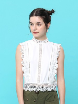 Lucky Carm Embroidered Edge Top