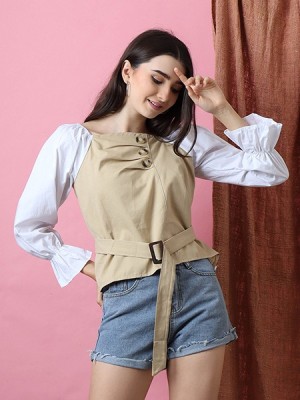 Cottage Core Off Shoulder Belted Top