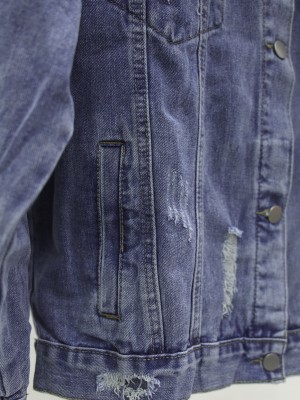 PRIDE IS RIOT!' Oversize ripped denim