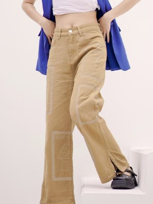 ER Rectangle Sketch Wide Leg Taupe Denim