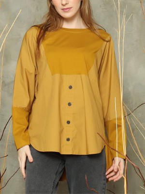 L/Slv front button oversized top
