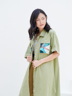ER Pocket Paint Shirt Dress