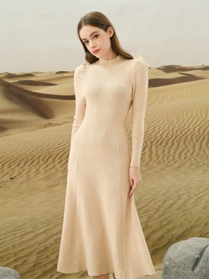 EID4 High Neck Flare Midi Dress