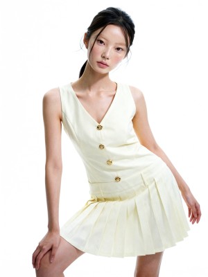 Rosie Button Bottom Pleats Dress