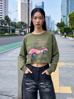 JR CORE NRC Lovely Car Crop Tee