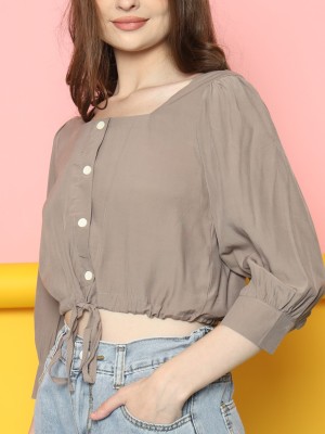 Square Necline Drawstring Shirt