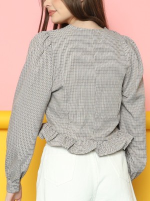 Gridlines Ruffles Shirt