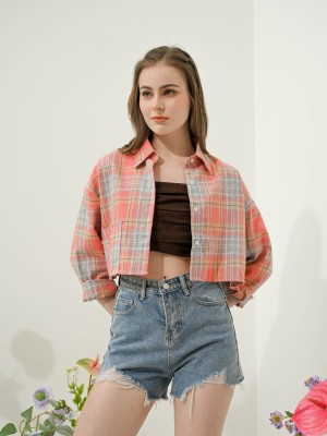 SS23 Semi crop checkered top