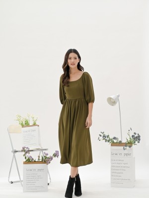 BFP Wide neck karesa midi dress