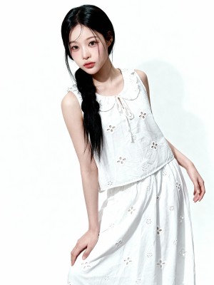 Felicity 2pcs Set Embroidery Top And Skirt