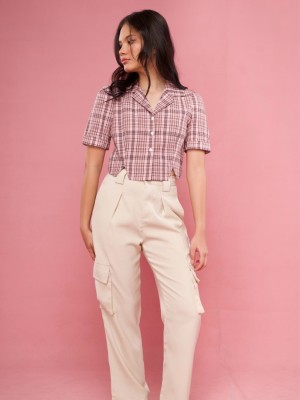 Checkered Crop Shirt