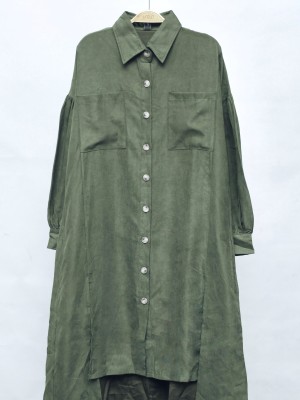EID23 Yalina Suede Shirt Dress