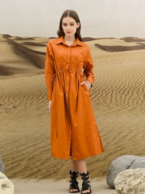 EID4 Elastic Waist Adira Maxi Shirt Dress