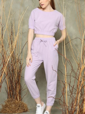 2-pieces set crop top and jogger pants