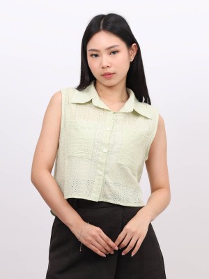 BTC Patel Eyelet Sleevesless Shirt