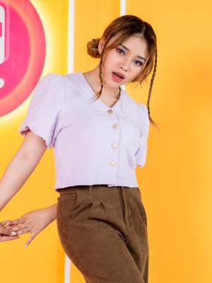 Anneth Heart Button Pastel Shirt