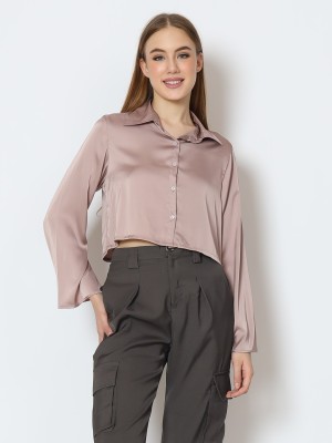 BFP HG Satin Semi Crop Shirt