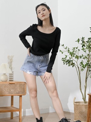 Lucinda Wide Neck Black Knit Top