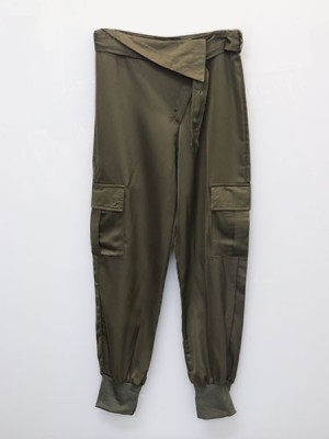 Satin Cargo Pants