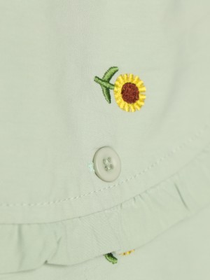 Sunflower ruffle shot sleeves shirt
