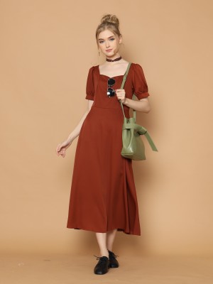 CH21 Square Neck Midi Dress