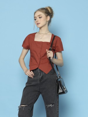 Square Neck Tiny Waist Shirt