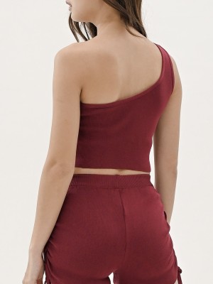 Sandy One Shoulder Knitted Two-Pieces Set