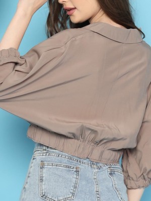 RC Semi Crop Elastic Sleeves Shirt