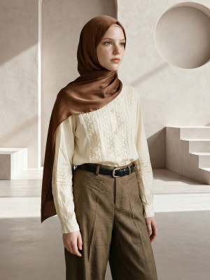 EID Lace Edge Vollar Embroidery Shirt