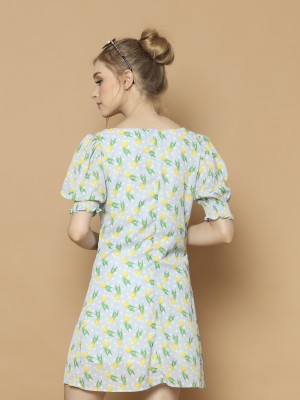 Tulip Print Mini Dress