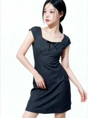 Layla A Line Dress With Ribbon