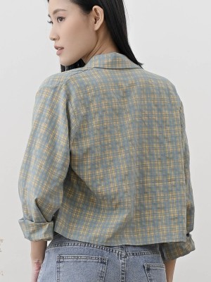 Checkered Crop Shirt