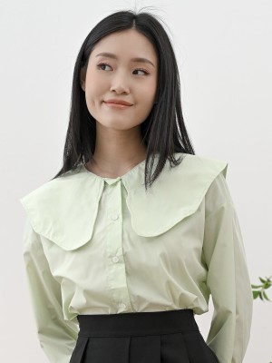 Heather Wide Collar Shirt