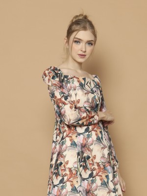CH21 Flower Print Midi Dress