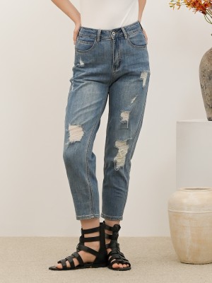 SEA Ripped Wash Dark Blue Denim