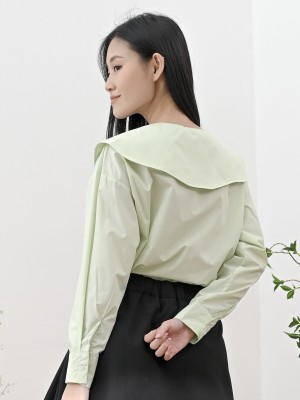 Heather Wide Collar Shirt