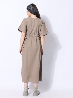 Ramadhan Moon Line Polar Waist Drawstring Dress