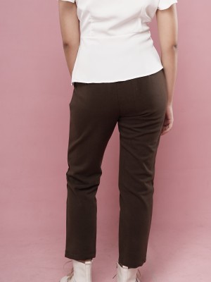 Suede Straight Cut Trousers