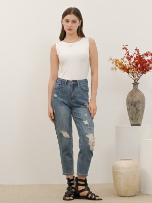 SEA Ripped Wash Dark Blue Denim