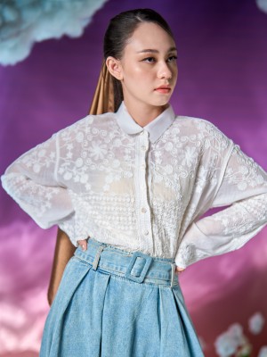 WW ELITE Aliyah Embroidery White Shirt