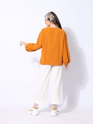 Ramadhan Moon Button Fold Long Sleeve Top