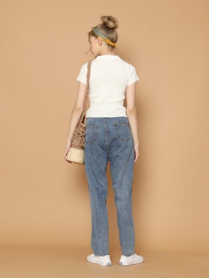 Cigarette Denim Pants With Kanvas Belt