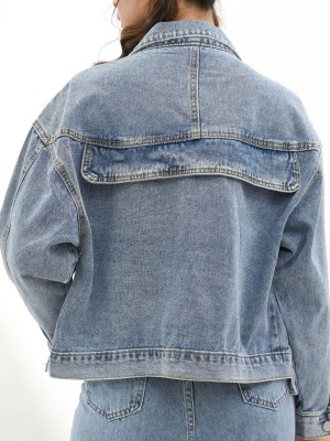 Denim Washed Utility Pocket Jacket