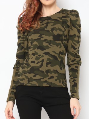 TM CAMO PUFF SLEEVES TEE