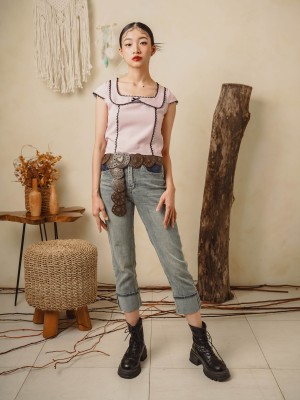 TW Square Neck Lace Outline Top