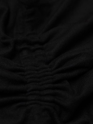 Pull-up runched long sleeves top