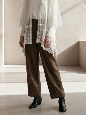 EID Wide Belt Waist Wide Leg Pants