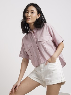 BFP Double Pocket Semi Crop Shirt