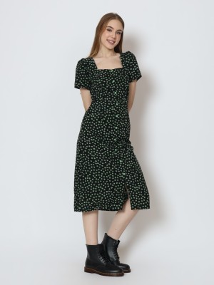 BFP Square neck flower dress