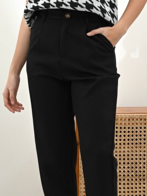 Curved waist pants